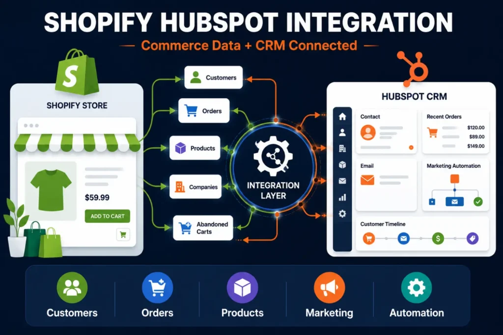 Shopify HubSpot integration architecture diagram