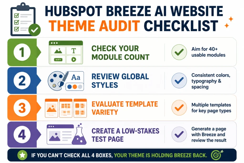 HubSpot Breeze AI website theme audit checklist