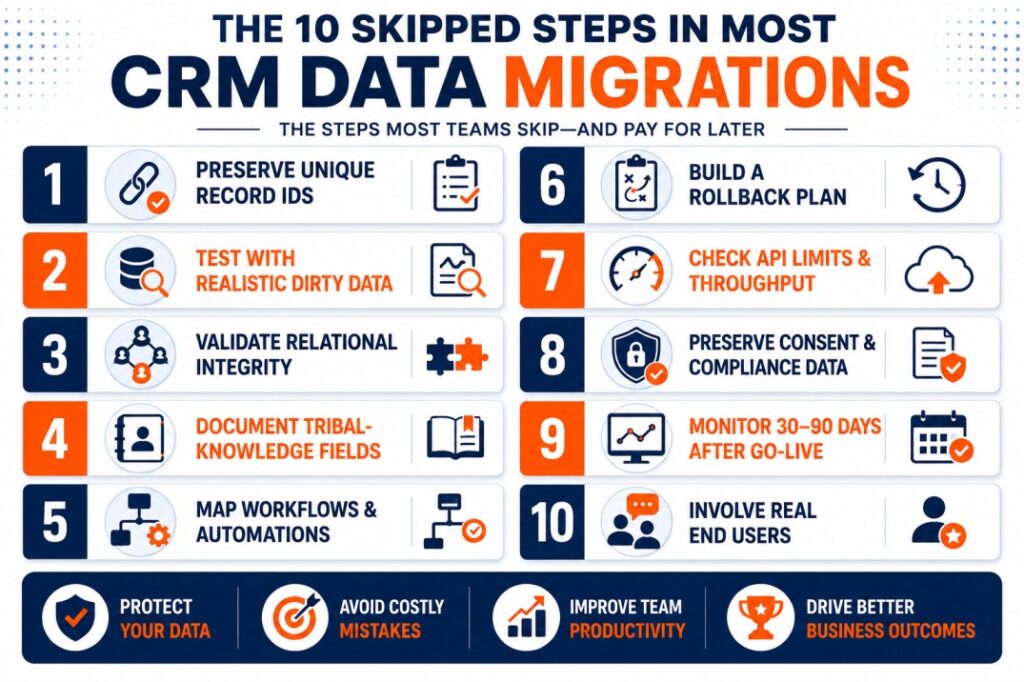 CRM data migration checklist 10 skipped steps