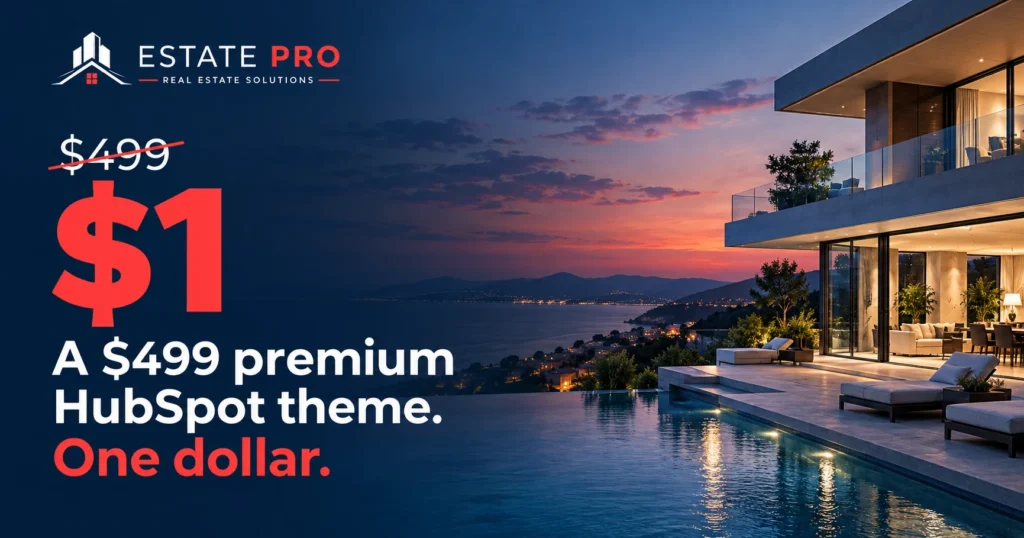 Estate Pro premium HubSpot theme available for $1 for a limited time